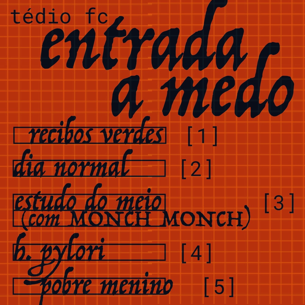 Record backcover design for 'entrada a medo' by tédio fc.